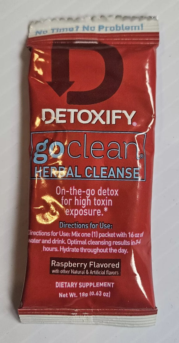 Detoxify goclean Herbal Cleanse Raspberry Flavored Dietary Supplement