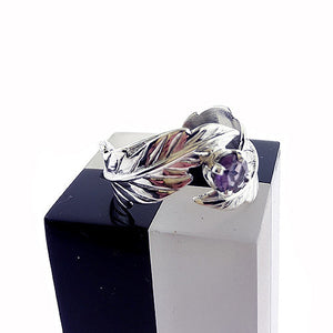 AMETHYST FEATHER RING