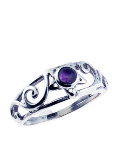 AMETHYST WOVEN PENTACLE RING SMALL